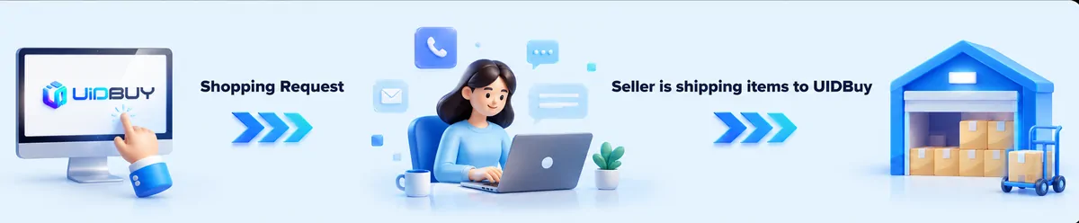 Guide illustration: UIDBuy staff contacting the seller and placing the order