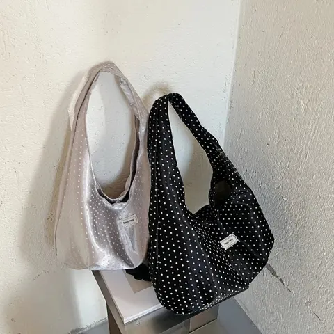 Catalog photo: Slouchy dotted hobo in five colourways